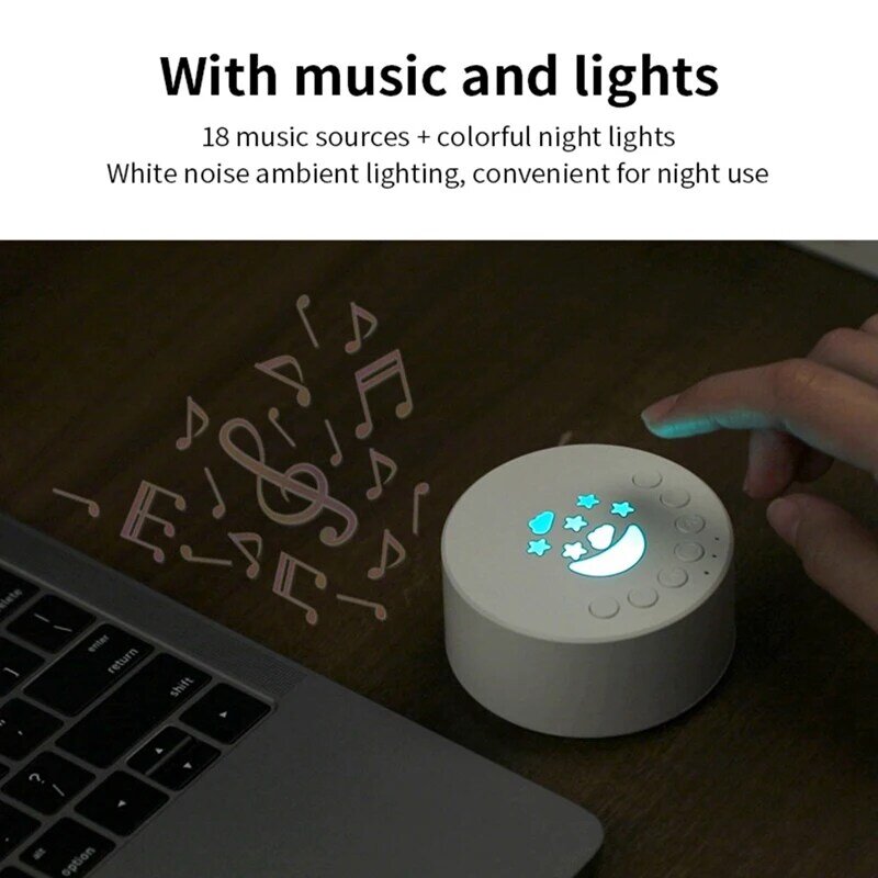 Звуковая машина с белым шумом, пластиковый перезаряжаемый звуковой проигрыватель для сна, для взрослых, для расслабления, детского сна