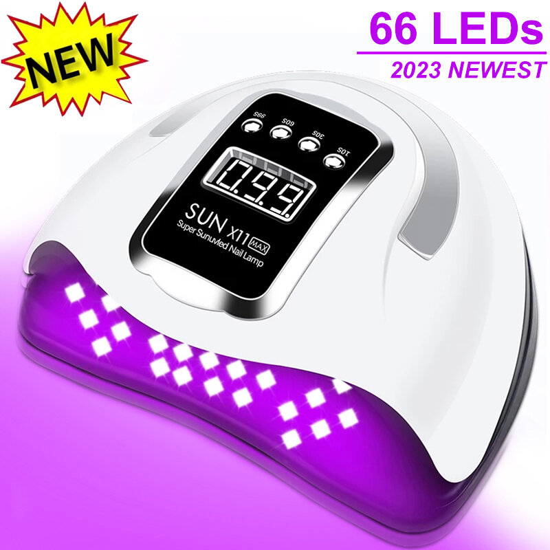 SUN X11 MAX-Lámpara LED UV para manicura, máquina de secado de esmalte de Gel, secador de uñas inteligente, 66LED, 280W