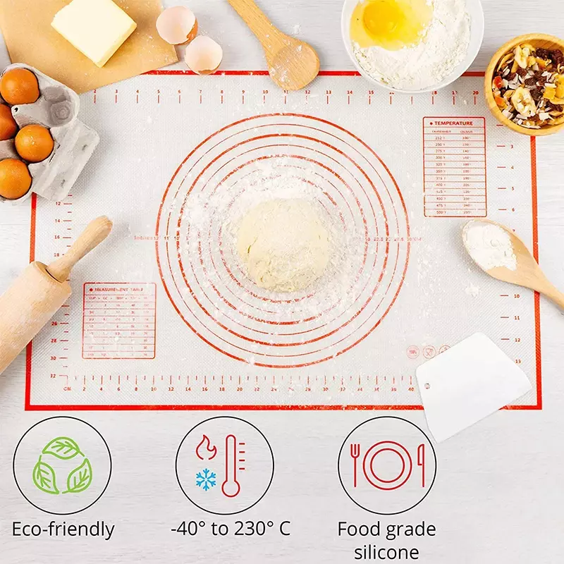 Oversize 80/70/60/30cm Silicone Baking Mat Rolling Kneading Pad Pastry Tools Crepes Pizza Dough Non-Stick Kitchen Silicone Mat