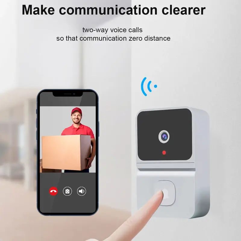Tuya WiFi Video Doorbell Smart Home Indoor Security Protection Two Way Intercom Night Vision Rechargeable Doorbell with Camera