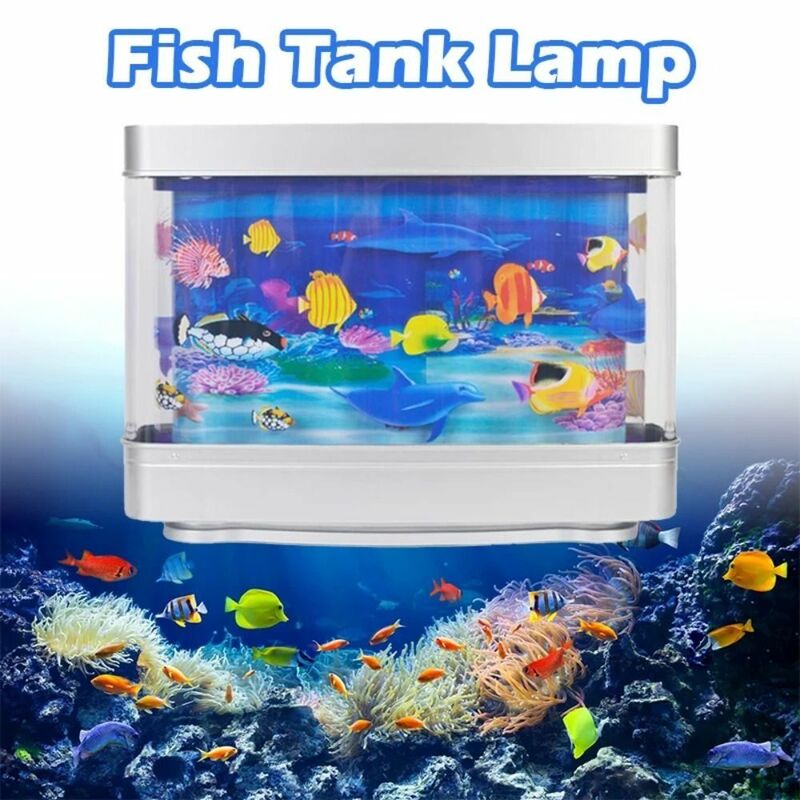 Wirtualny Ocean dynamiczna symulacja ryba ozdobna lampa słodkie wodoodporne akwarium dekoracyjne światło nocne z plastikowym przełącznikiem