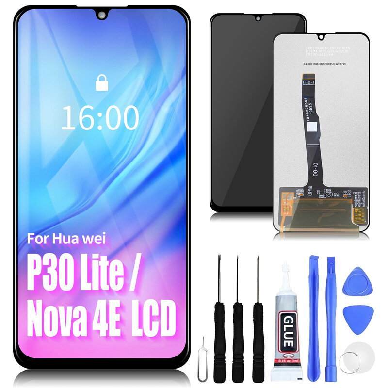For HUAWEI P30 Lite Display Touch Screen Digitizer Phone LCD Screen Replacement 6.15"For P30 LITE Nova 4E