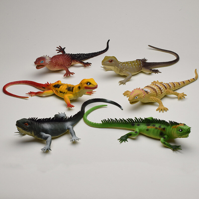 Мягкая резиновая игрушка-модель для рептилий, искусственная ящерица, пищащая и вокальная ящерица, игрушка для детей с животными