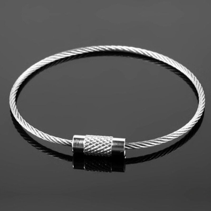 Llaveros alambre acero inoxidable Y166, 1,5 mm, 5,91 pulgadas, cable artesanal para llaveros