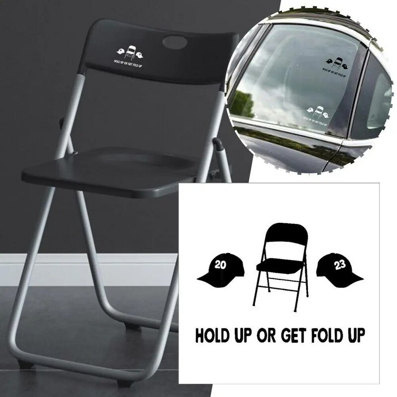 Impermeável vinil dobrável cadeira adesivos, decalques preto e branco, janelas, carros, laptops, capacetes, caixas de correio, para-choques, óculos, 8x8cm