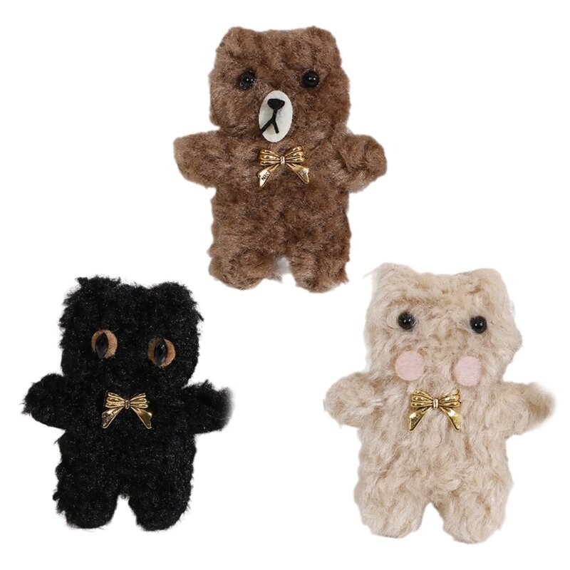 Boneka Beruang Kartun Lucu untuk Pakaian Anak-anak DIY Dekorasi Tas Beruang Kartun