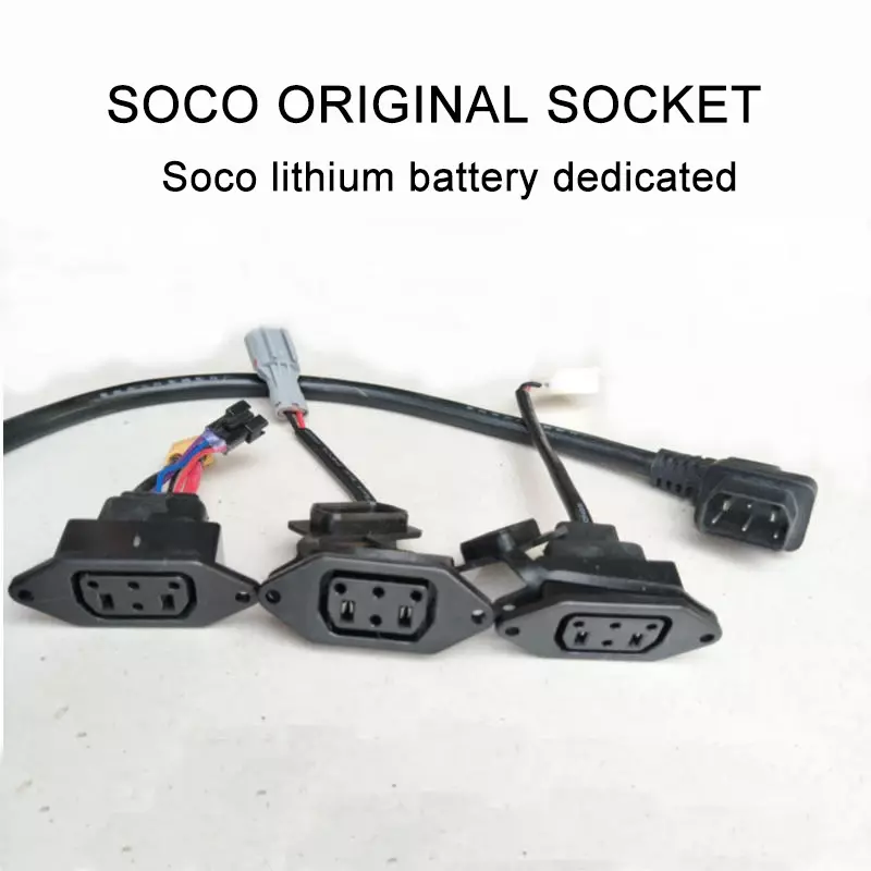 Untuk Super SOCO TS TC aksesori motor asli steker pengisi daya badan kabel soket baterai kawat keluaran pengisi daya