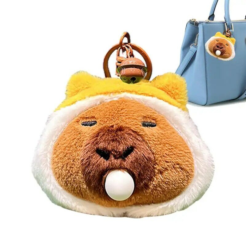 Porte-clés en peluche Capybara, mignon, mentaires oriel, souligné, jouet animal, figurine extensible, prix