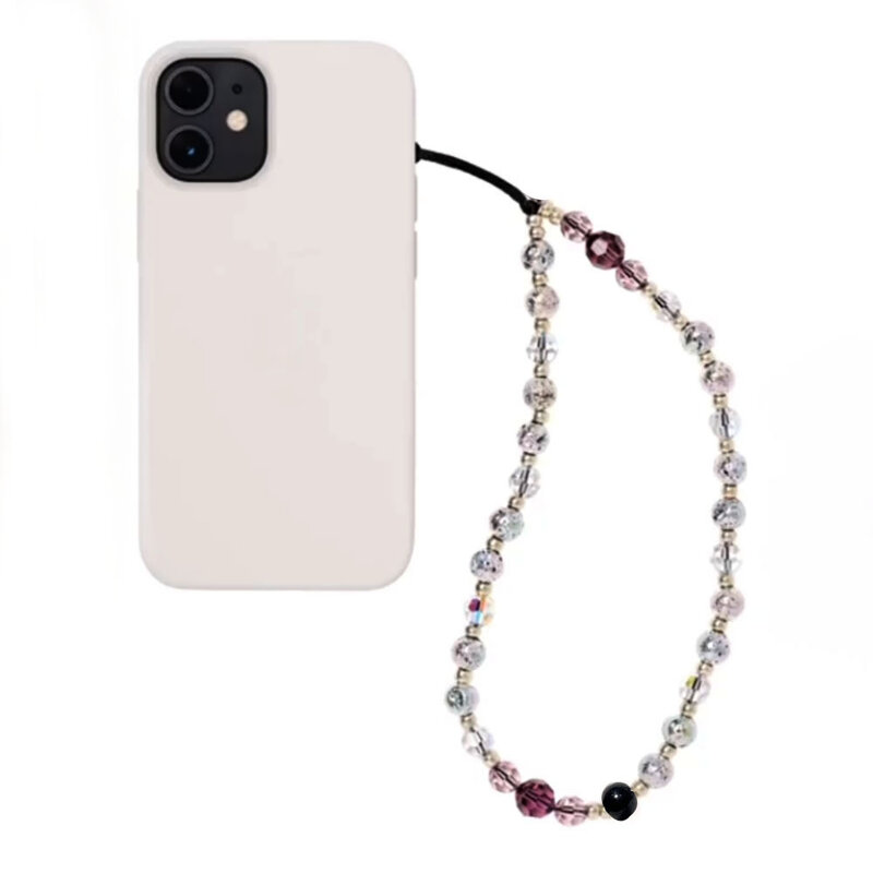 Wulkaniczny kamień koraliki wisiorek do telefonu pasek przewód do telefonu komórkowego kryształowy łańcuch telefon komórkowy smycz biżuteria hurtowych producentów