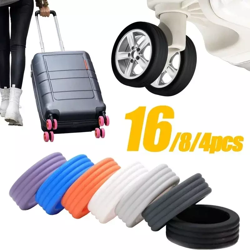 Protezione per ruote in Silicone da 16/4 pezzi per bagagli riduce il rumore custodia per Trolley custodia per ruote silenziose accessori per valigie da viaggio
