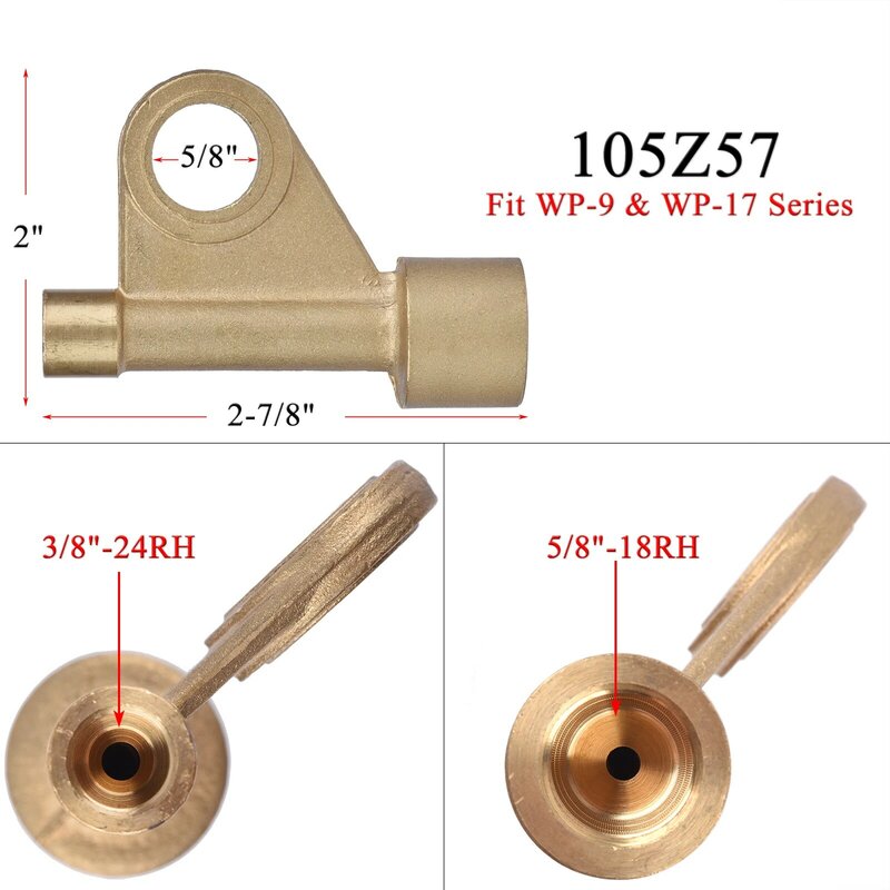 105Z57 45V11 45V62 3/8" 5/8" 7/8" Power Cable Adapter US Style Connector Fit TIG Welding Torch WP 9/17/18/20/26
