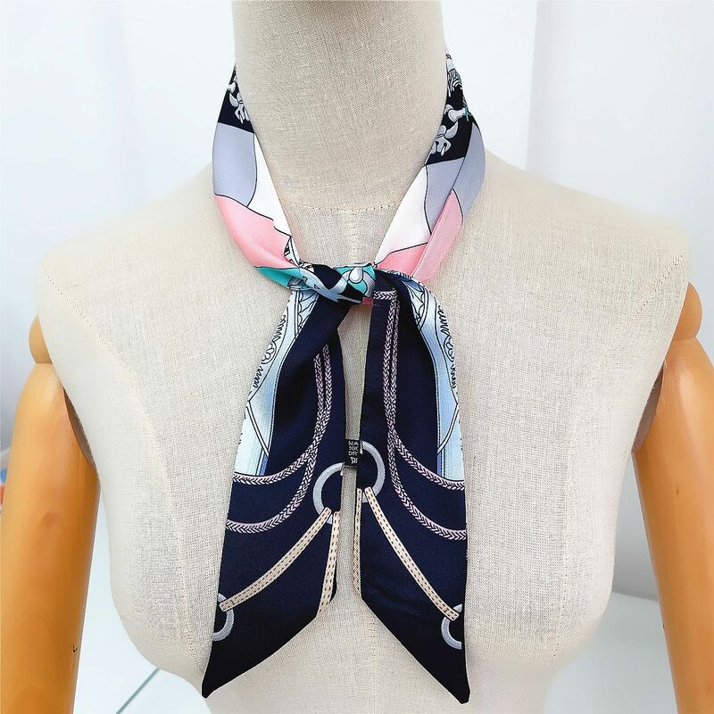 New Style Rope Print Reins Printed Silk Scarf Women Small Bag Ribbon Fashion Female Hair Ribbons Fashion Handbag Scarves