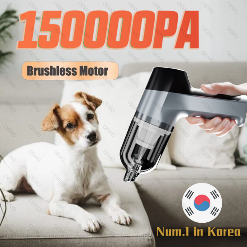 Car Vacuum Cleaner 150000PA Strong Suction Vacuum Cleaner Wireless Handheld Cleaner for Home Appliance Powerful Cleaning Machine