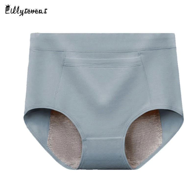 Calcinha menstrual monocromática simples para mulheres, cintura alta, calcinha de algodão, tamanho grande, confortável, macia, totalmente coberta