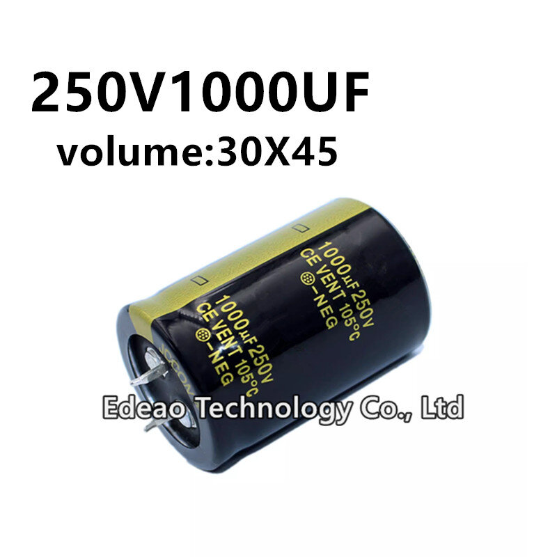 2Pcs/lot 250V 1000UF 250V1000UF 1000UF250V volume: 30X45 mm audio power amplifier inverter aluminum electrolytic capacitor