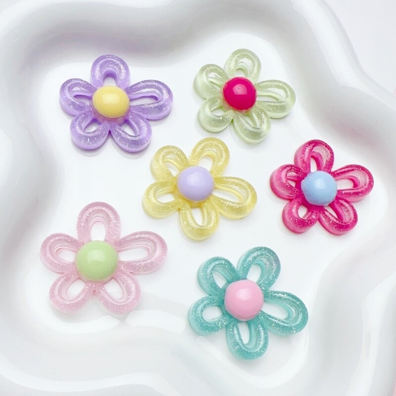 Abalorio resina flor 10 colores, colgantes joyería DIY para pulsera, collar, accesorios para hacer joyas