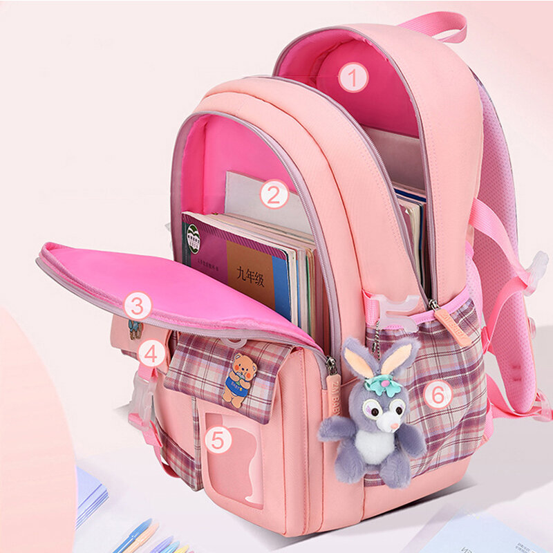 Милые школьные ранцы для девочек, Детский рюкзак для начальной школы, Детская сумка для книг, водонепроницаемая школьная сумка принцессы