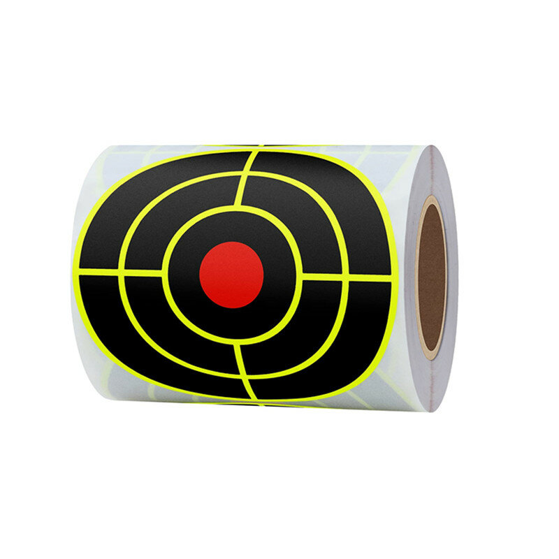 Adesivi per bersagli bersagli reattivi da 3 pollici per riprese con impatto giallo fluorescente, bersagli di tiro per pistole softair a Pellet BB