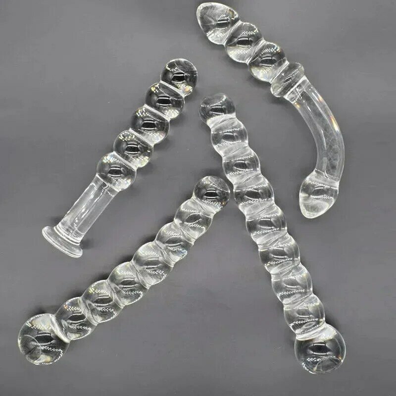 Pyrex Glass 8 Anal Beads Butt Plug G-Spot Stimulation Dildo Penis Artificial Dick Gay Masturbate Adult Sex Toy for Women Men