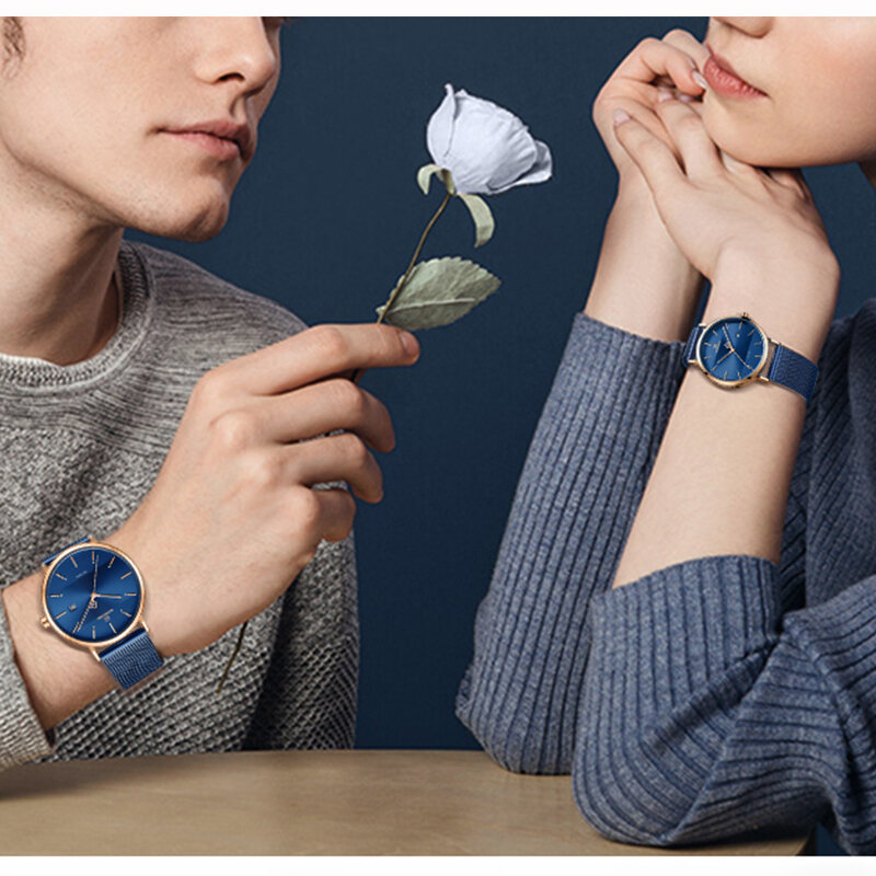Paar Horloge Naviforce Herenhorloge Eenvoudige Luxe Quartz Horloge Vrouwen Klok Voor Man Vrouw Waterdicht Liefhebbers Dunne Horloge 2022
