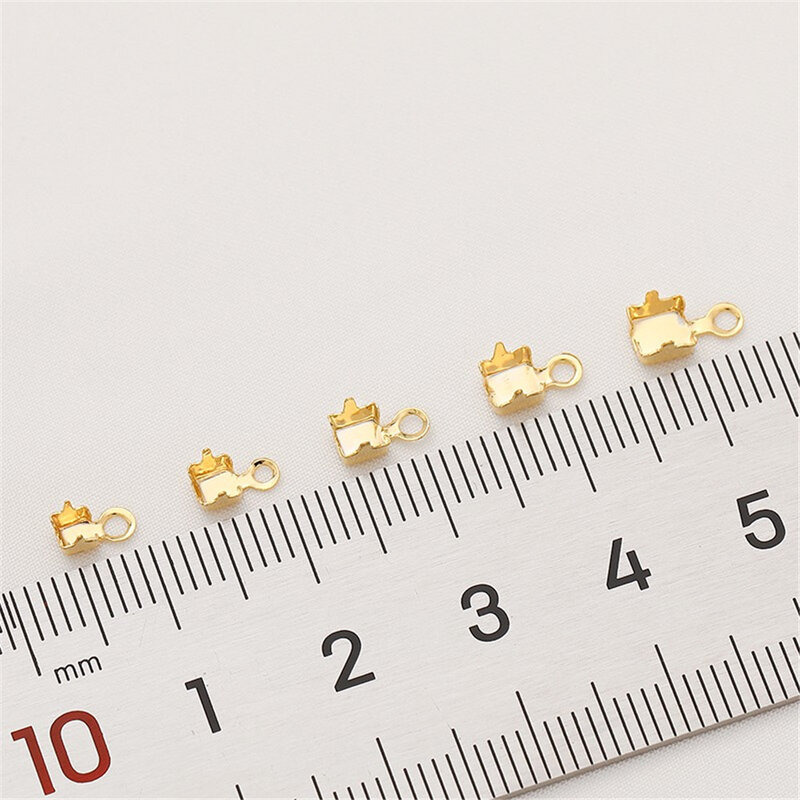 14K Zirkoon Gouden Klauw Ketting Gesp Gezamenlijke Diamanten Ketting Clip Diy Handgemaakte Armband Afwerking Gesp Sieraden Accessoires