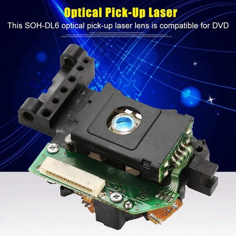 5X SOH-DL6 dek lensa laser DVD, kepala Disk Drive tunggal bagian perbaikan pengganti kepala laser optik