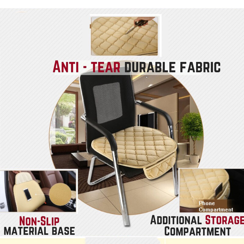 Cojín de goma antideslizante para asiento de coche, espuma viscoelástica cómoda, silla de oficina, hogar