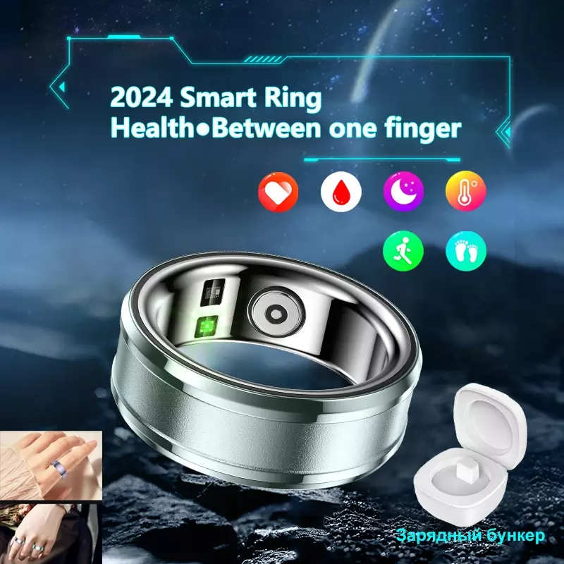 Cincin pintar, cincin pintar, pemantauan tidur, anti air, Multifungsi, pelacak kesehatan olahraga, cincin kebugaran untuk pria wanita