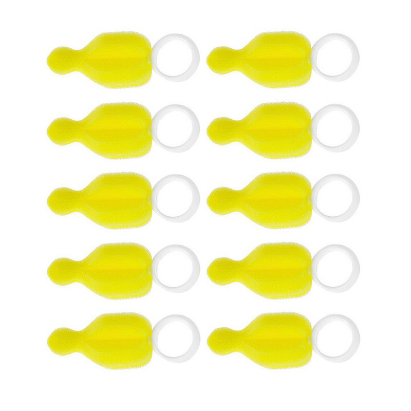 20ชิ้นแปรงขวดนมทำความสะอาดแบบพกพาทนทานแปรงฟองน้ำจุกนมปลอมแปรงทำความสะอาดสำหรับเด็กกลางแจ้งในบ้าน (สีเหลือง)