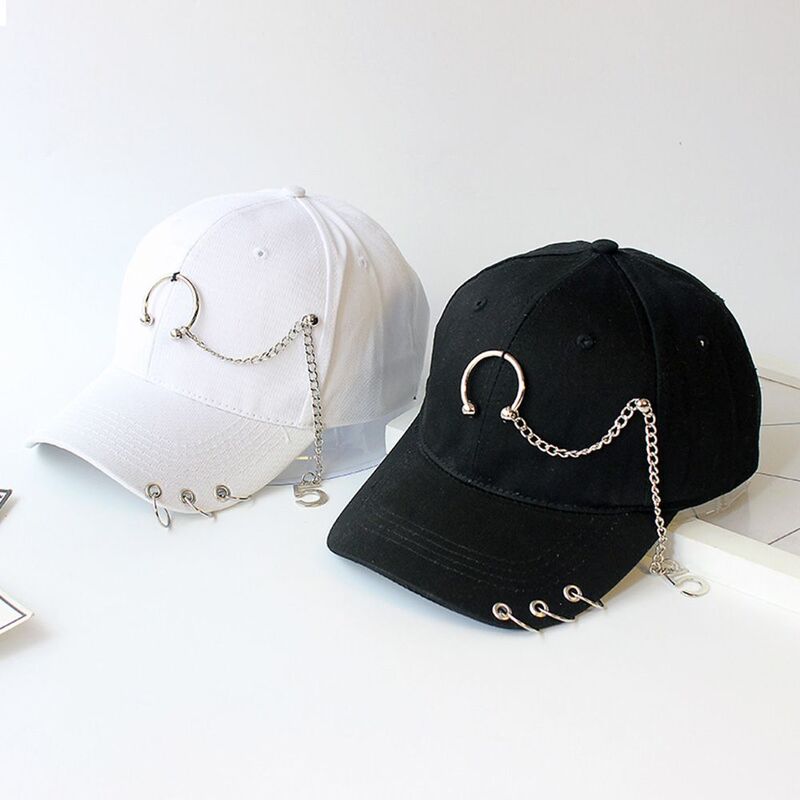 Chapéus snapback ajustáveis com anel para fêmea, hip hop, moda, corrente, esportes, ao ar livre, beisebol, viseiras, meninas