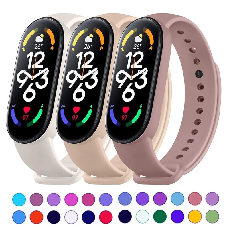 Smartwatch Strap Mi band 4 5 6 7 bracelets Replacement Silicone Belt Wrisband Bracelet for Xiaomi mi band 7 6 5 4 3 Watch Strap