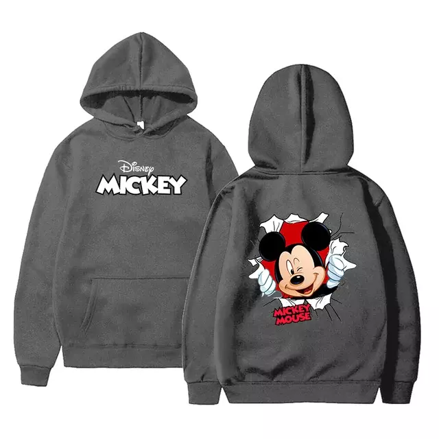 Moletom Disney Mickey Minnie Mouse para homens e mulheres, pulôver casual legal, streetwear de estudante Harajuku, moletons, moda, 2024