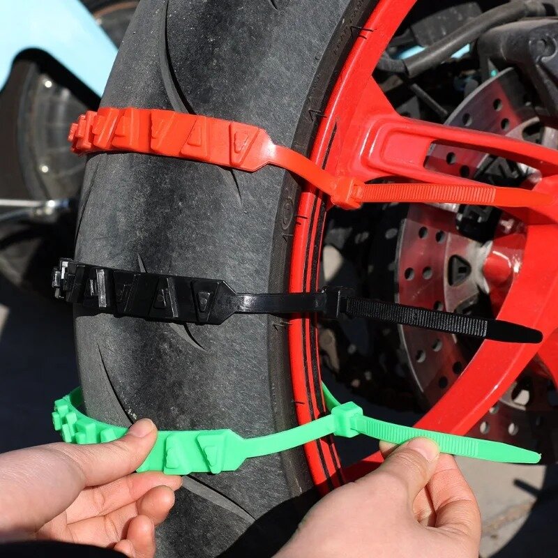 Ban sepeda motor rantai salju dapat digunakan kembali kendaraan listrik sepeda Musim Dingin roda anti-selip kabel ikatan ban darurat antiselip rantai