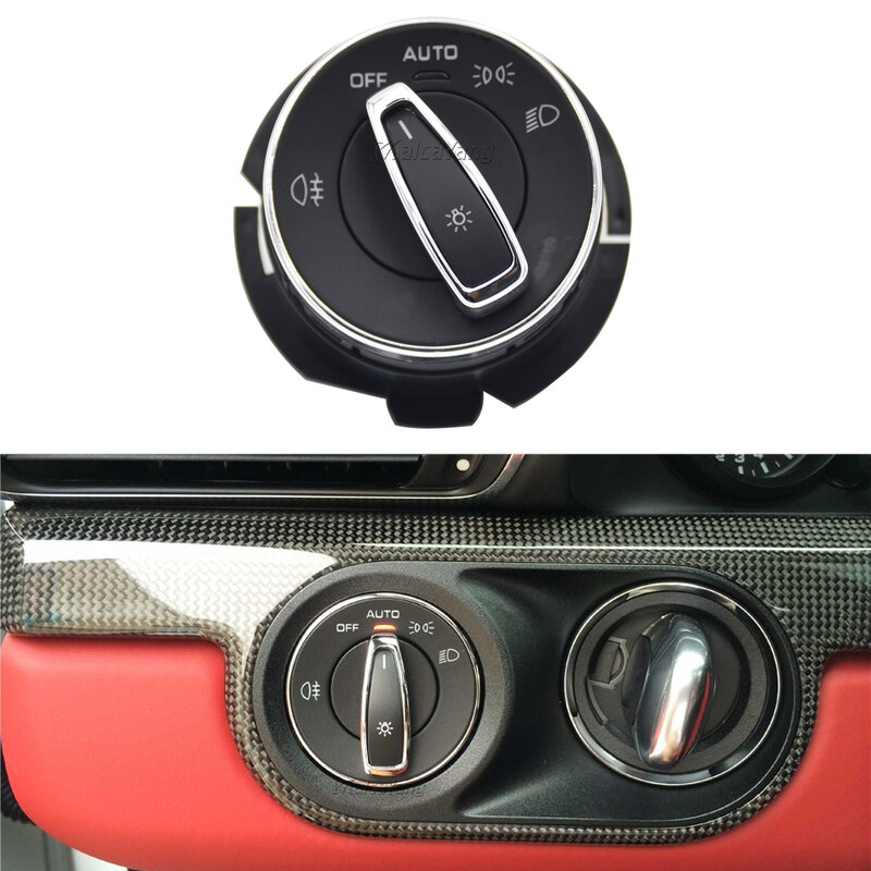 Interruptor de controle do farol do carro para Porsche Cayman Panamera 991 Turbo GT2 RS Carrera, novo botão de nevoeiro, lâmpada, 97061353307