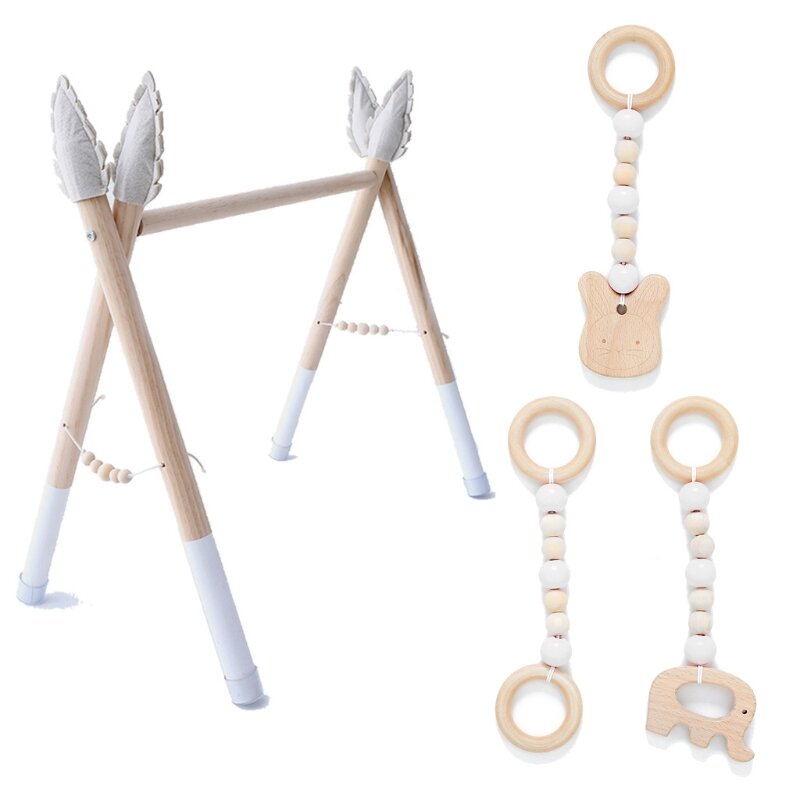 Wooden Baby Gym Frame Baby Teething  Baby Wood Play Gym Frame Newborn Gift