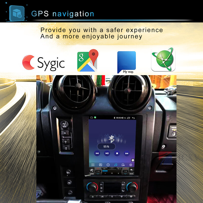 Autoradio Android, écran Vertical type Tesla, 9.7 ", Navigation GPS, lecteur multimédia, stéréo, pour voiture Hummer H2