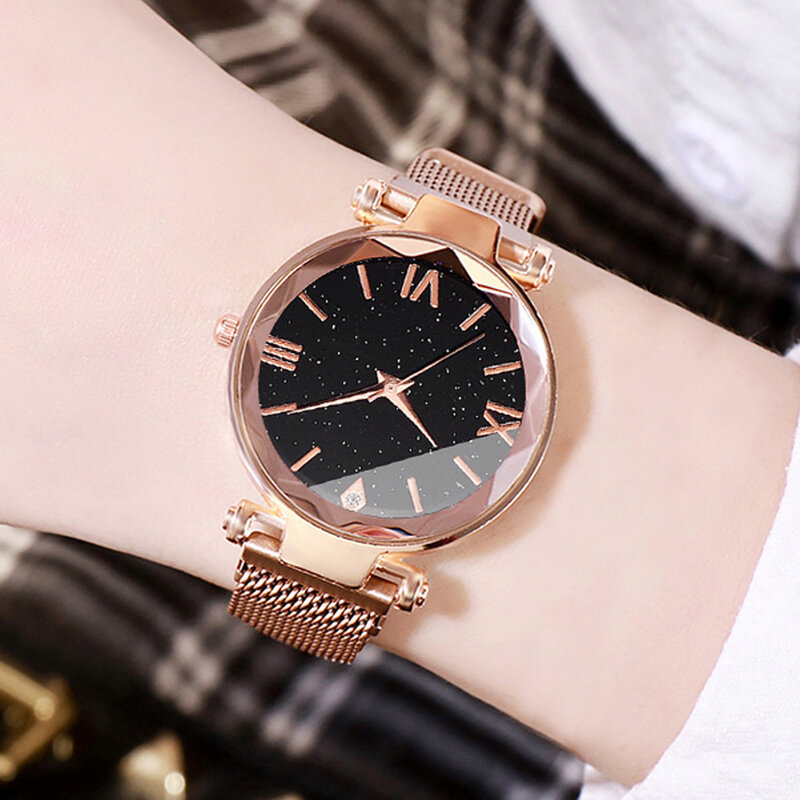 Новые модные женские кварцевые часы корейской версии с простым железо-поглощающим стальным ремешком