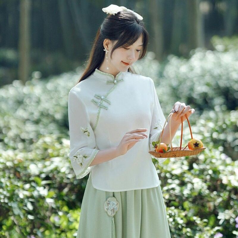 فستان هانفو على الطراز الصيني العتيق للنساء ، تأثيري ، تنورة صينية تقليدية ، طقم تنورة يومية طويلة