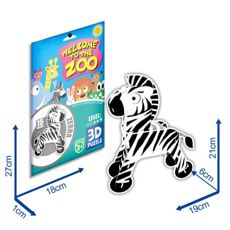 ตัวต่อบล็อกตัวต่อปริศนา3D ทำด้วยมือโมเดลกระดาษแข็งรูปสัตว์แบบแฮนด์เมดของเล่นเพื่อการศึกษาปฐมวัยของขวัญสำหรับเด็ก