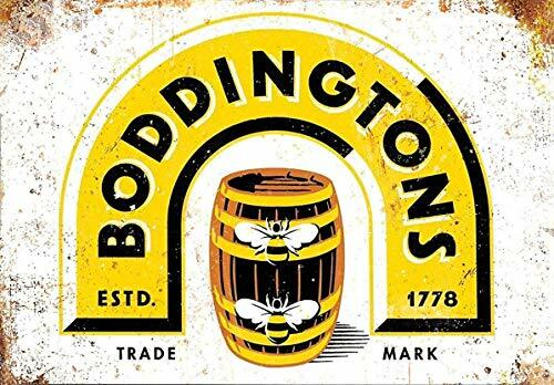 Kalynvi Boddingtons علامة بيرة عتيقة من القصدير ، ديكور معدني ، لافتة حائط ، 8 × 12 بوصة