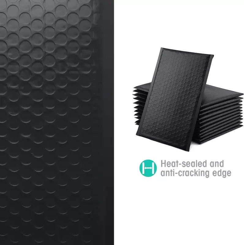 50 Packs Bubble Mailers Zwarte Verpakking Tassen Voor Relatiegeschenken Enveloppen Sieraden Pakket Ziplock Tas Anti-Extrusie Waterdicht