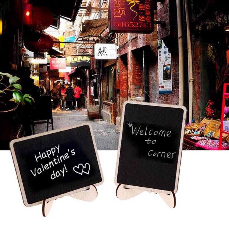 Mini Chalkboard Label Signs, 20 Pack Framed Easel Stand Wooden Blackboard For Buffet Food Signs, Wedding Place Cards