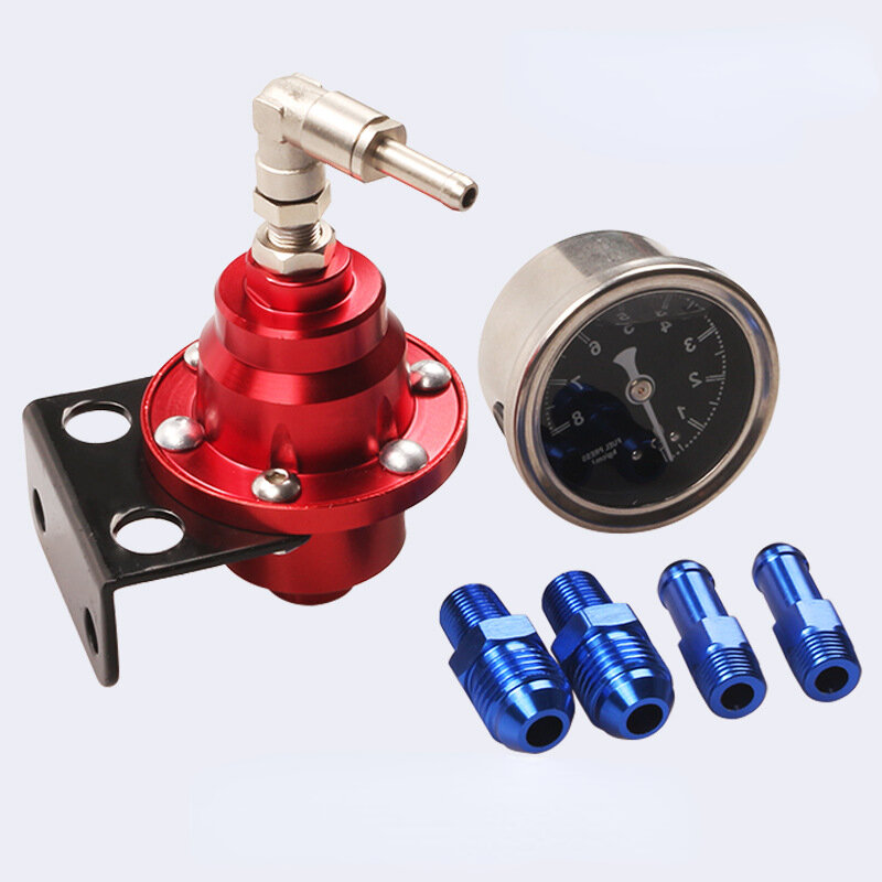 Automobile refitted adjustable fuel pressure regulating valve, fuel supercharger pressure regulator with meter