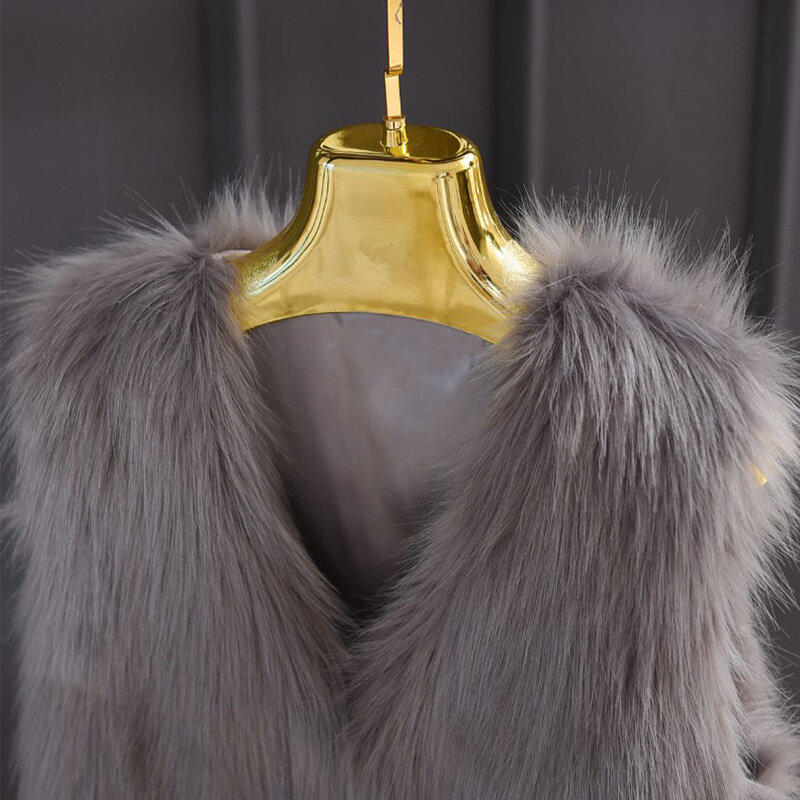 Moda ze sztucznego futra zimowe kurtki dopasowana kamizelka bez rękawów płaszcz damski odzież wierzchnia ciepła, krótka futrzany miś kamizelka podgrzewana