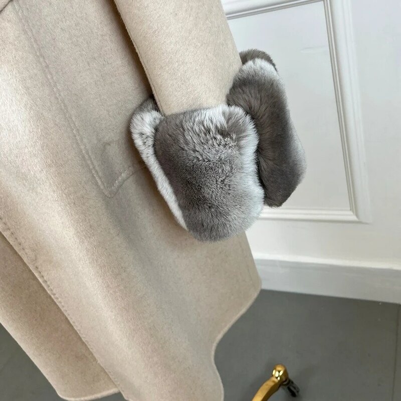 Genuine Fur Collar Best Selling New Winter Fashion Warm High Quality Natural Rex Rabbit Fur Cuffs