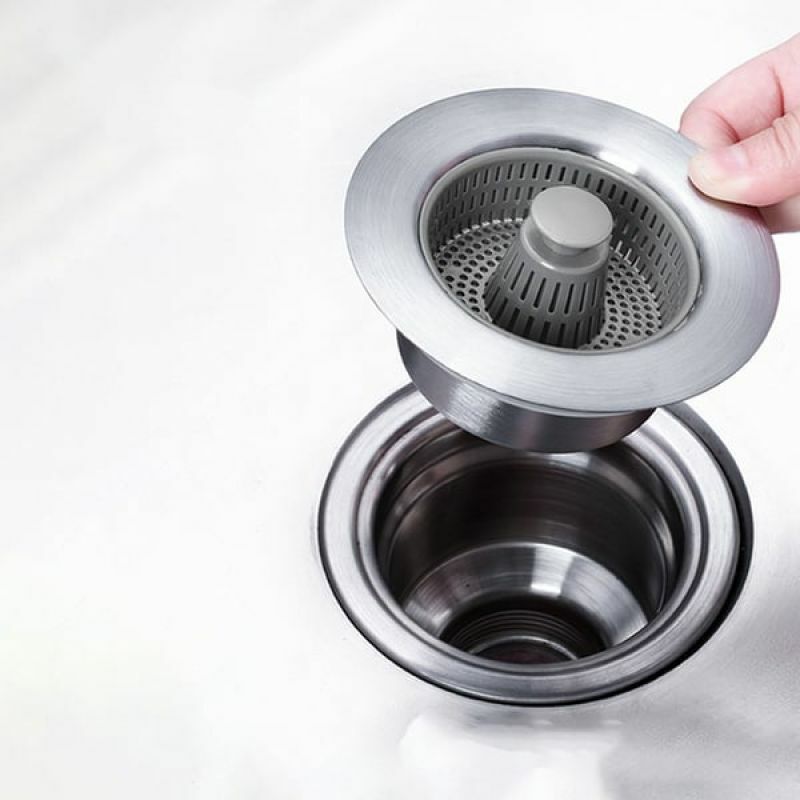 3 -in-1 Kitchen Sink Stopper Strainer 304 Stainless Steel Pop Up Sink Stopper Anti-Clogging Strainers Drain Filter Accessories