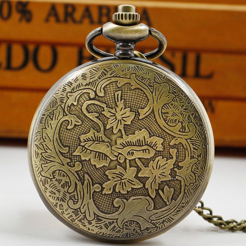 นาฬิกาควอทซ์สายโซ่แบบเรียบง่ายนาฬิกาอะราบิกจี้หน้าปัดนาฬิกากระเป๋า reloj de bolsillo