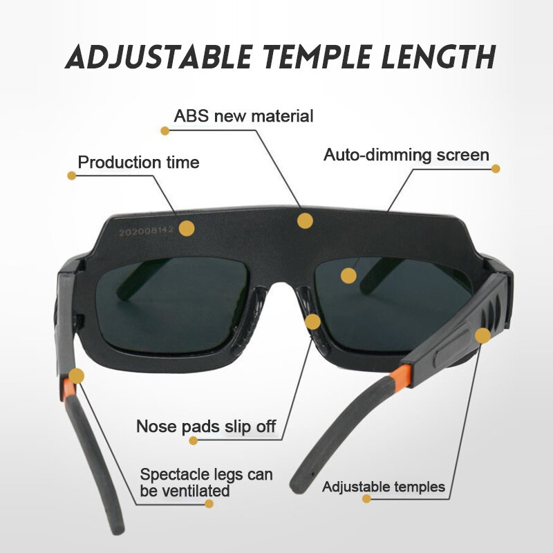 Kacamata las peredupan otomatis, kacamata las Argon Arc, alat kacamata antisilau khusus untuk tukang las, peredupan otomatis