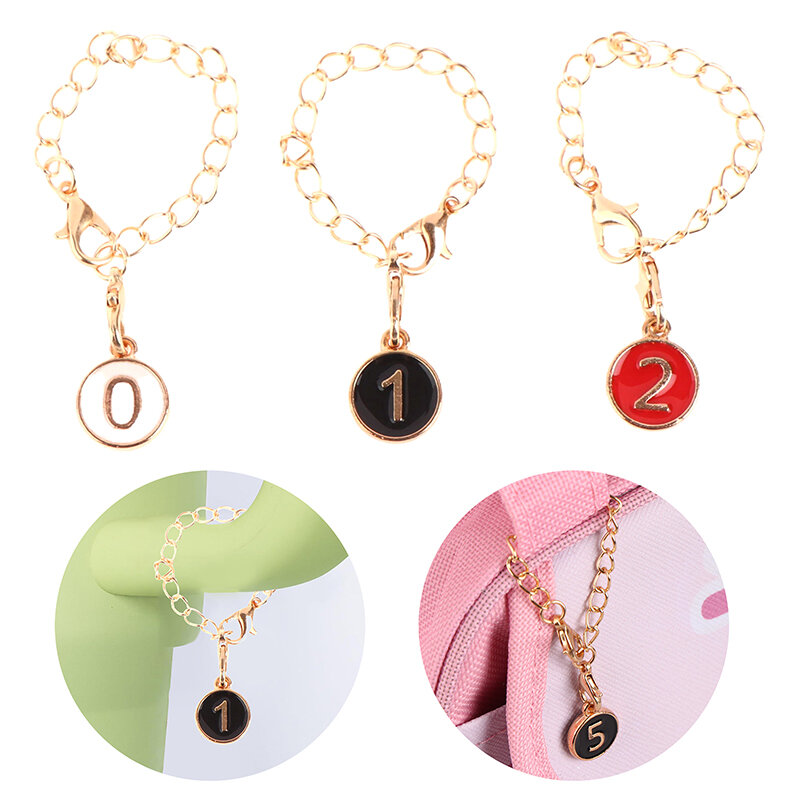 Arabic Numerals Charms Accessories For Cup Tumbler Water Cup Handle Identification Letter Charm Chain Sweet Pink Accessories
