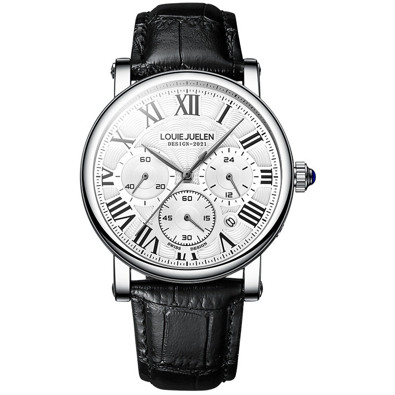 2022 nova marca de luxo multifuncional relógios masculinos negócios relógio três olho seis agulha moda homem relógio quartzo